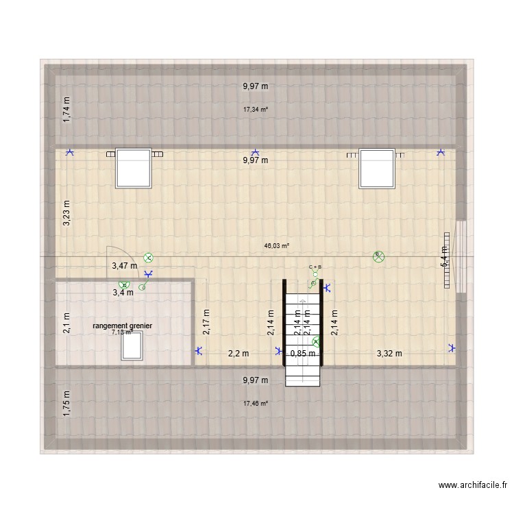 Maison 2. Plan de 4 pièces et 88 m2