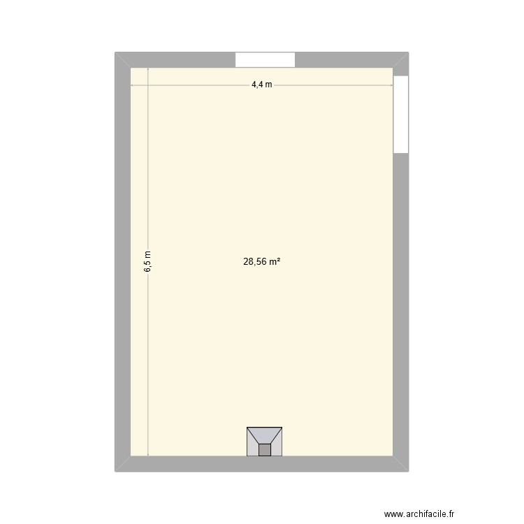 Labo. Plan de 1 pièce et 29 m2