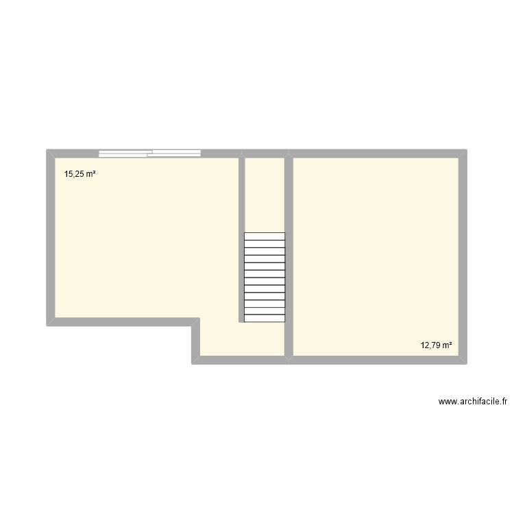 Loconte. Plan de 2 pièces et 28 m2