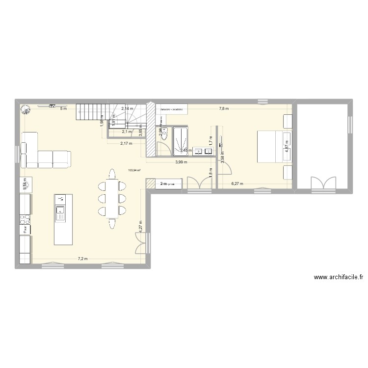 MAISSON LAVERNAT 2. Plan de 1 pièce et 104 m2