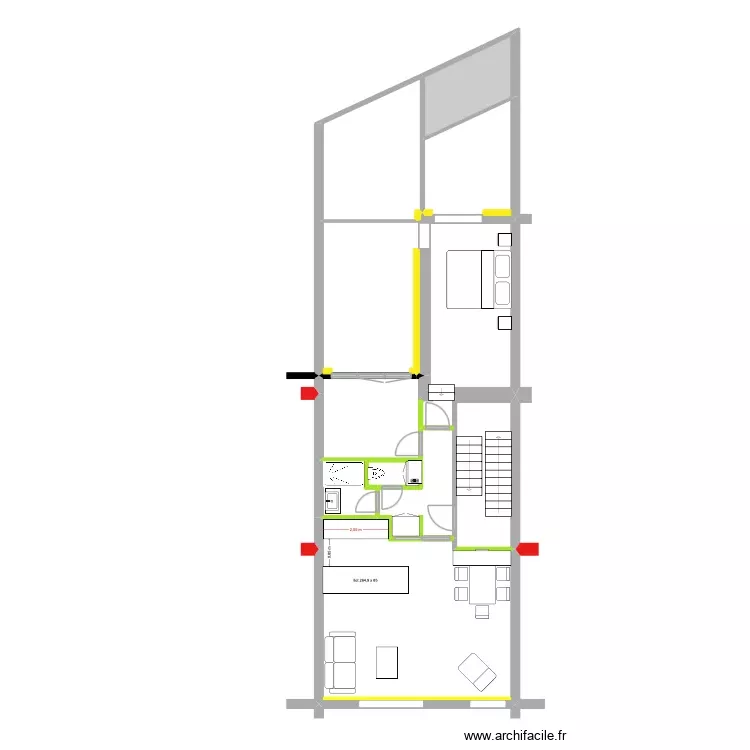 BAUCQ 77 2e &eacute;tage Cuisine D&eacute;tails. Plan de 8 Pièces et 62 m²