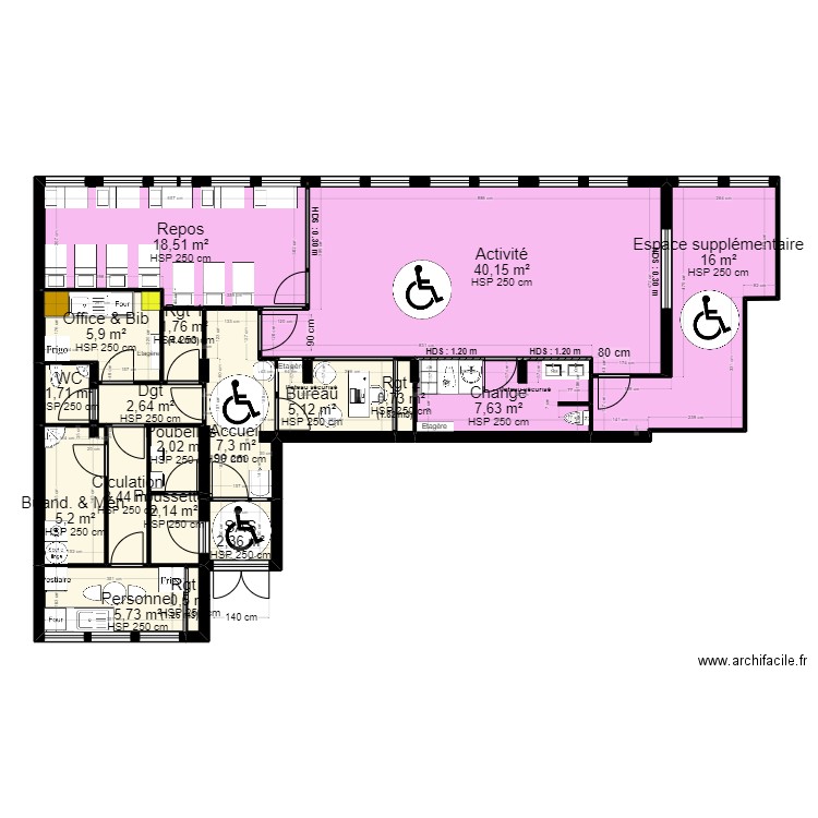 B92C18 projet v4 pmi jordan_UrM. Plan de 18 pièces et 129 m2