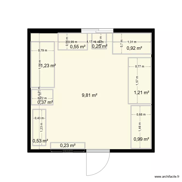 plan zone usinage conesys EU. Plan de 10  et 23 m²