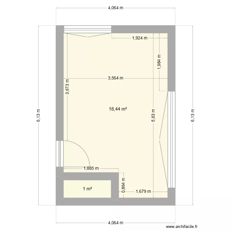 pharmacie centrale. Plan de 2  et 19 m²