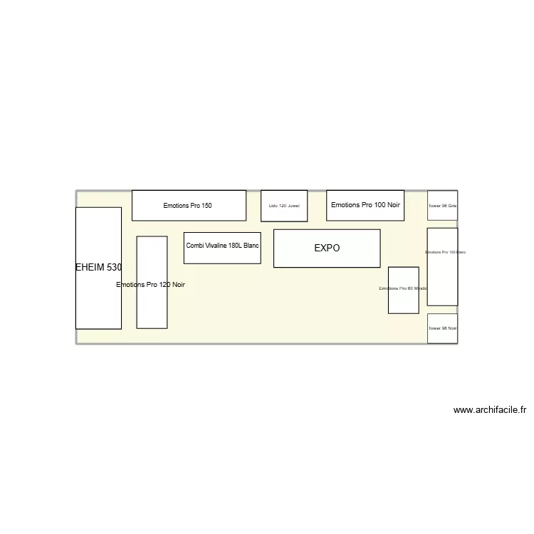Aqua. Plan de 1  et 10 m²
