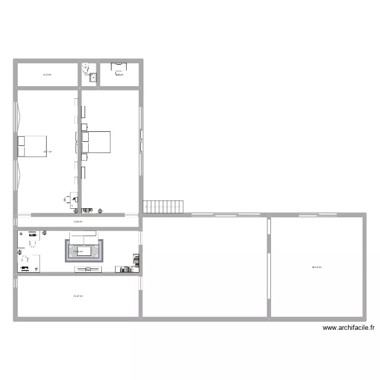 maison 1. Plan de 8  et 131 m²