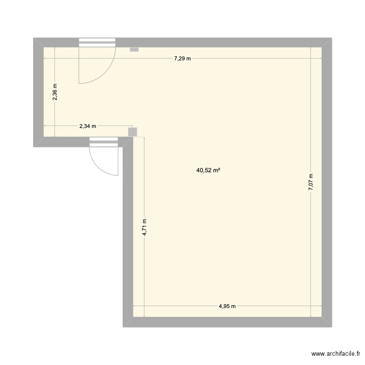 MPC. Plan de 1 pièce et 41 m2