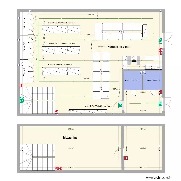 Magasin Soissons. Plan de 