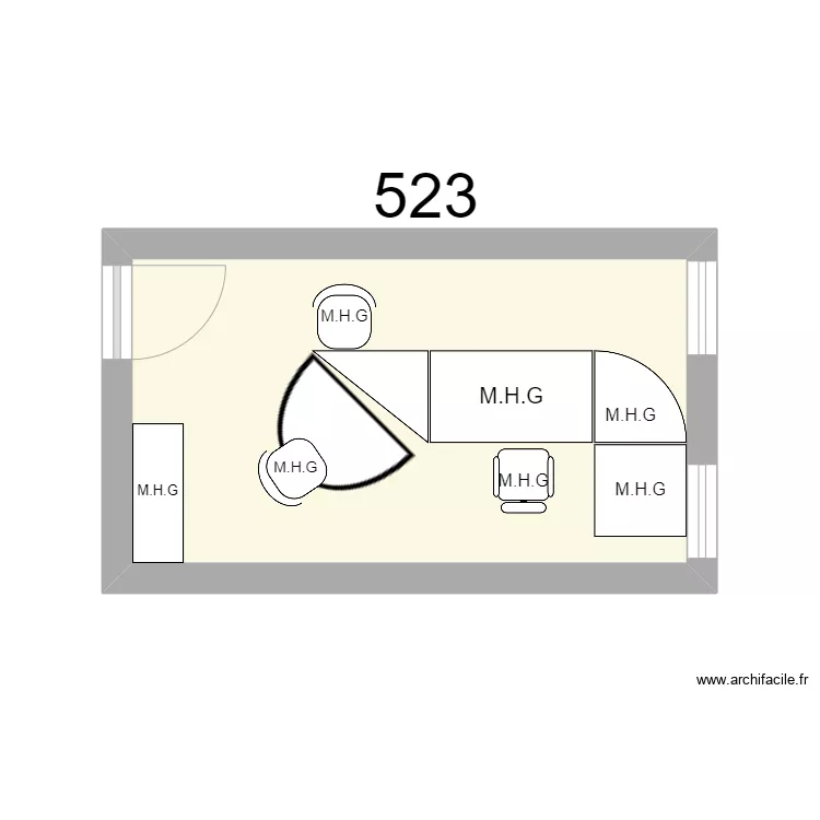 Bureau R 523. Plan de 