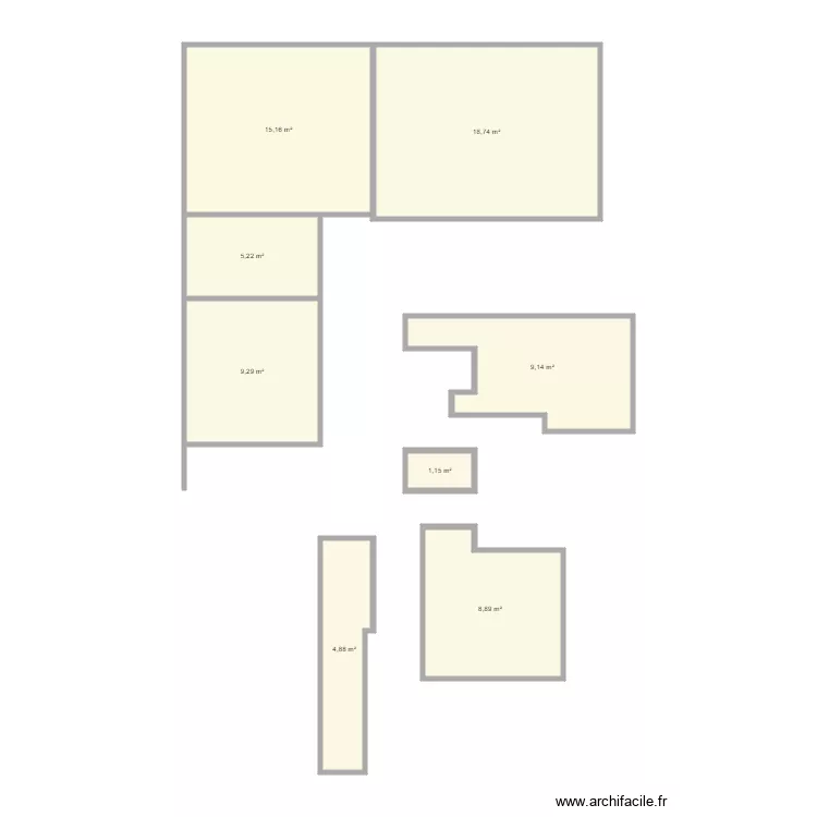 POURTEILH. Plan de 8  et 72 m²