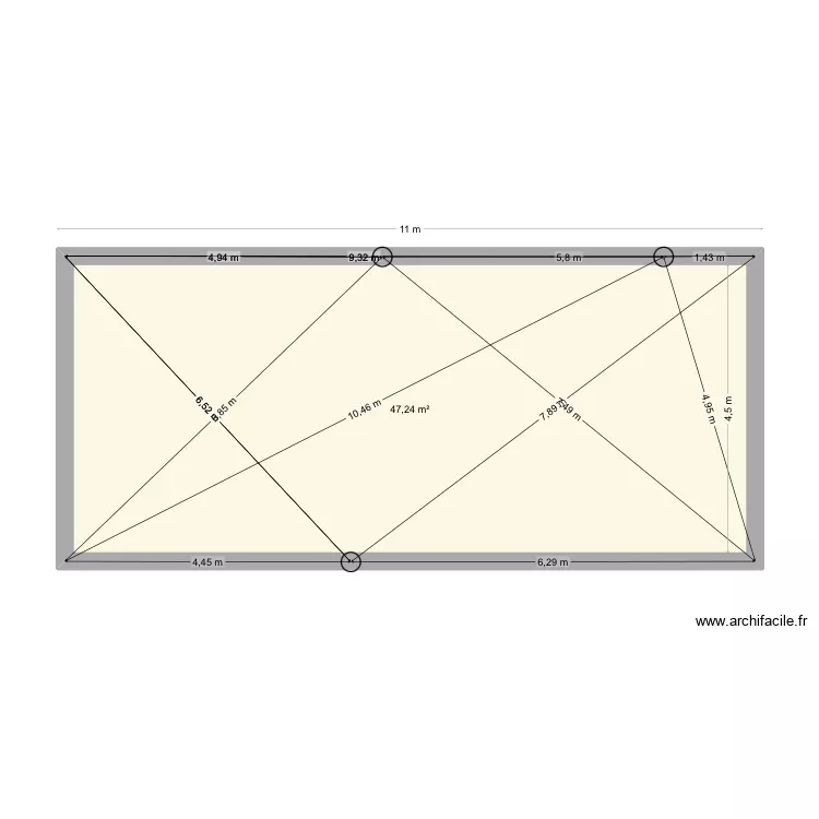 Dalle carlux. Plan de 1  et 47 m²