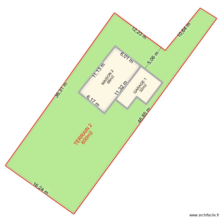TOURNEFEUILLE TERRAIN 2. Plan de 3 pièces et 739 m2