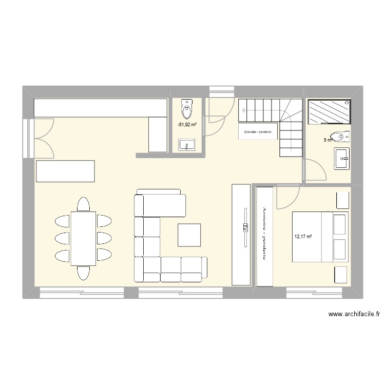 Villa GREGGG. Plan de 3 pièces et 19 m2