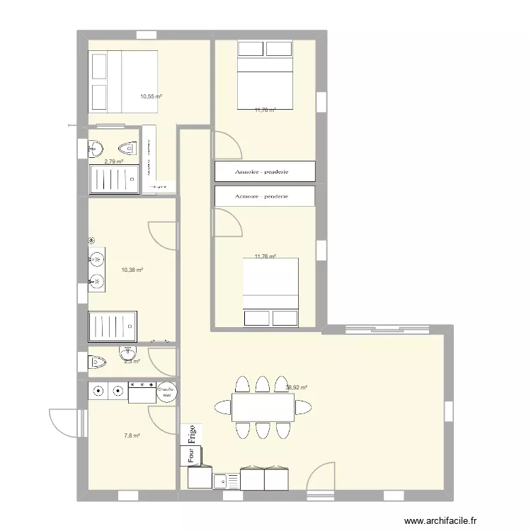 222. Plan de 8  et 96 m²