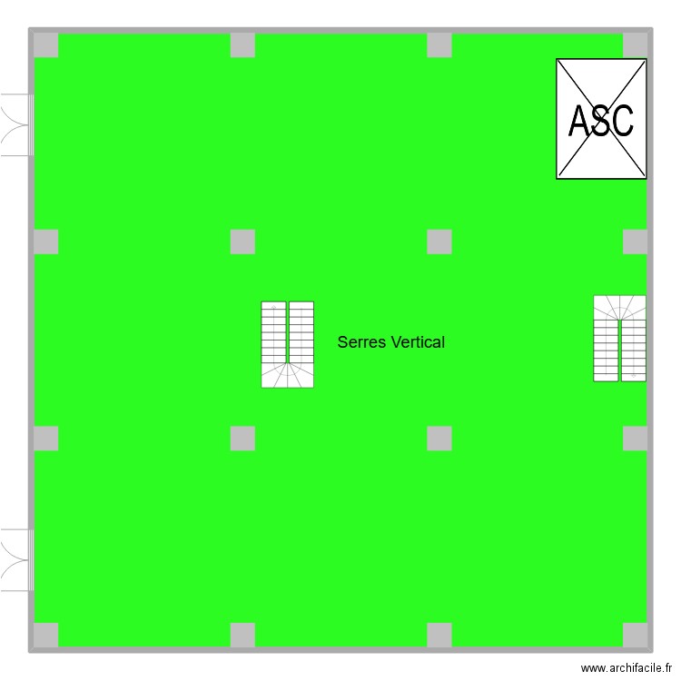 Serre vertical. Plan de 1 pièce et 400 m2