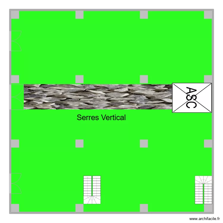Serre vertical. Plan de 