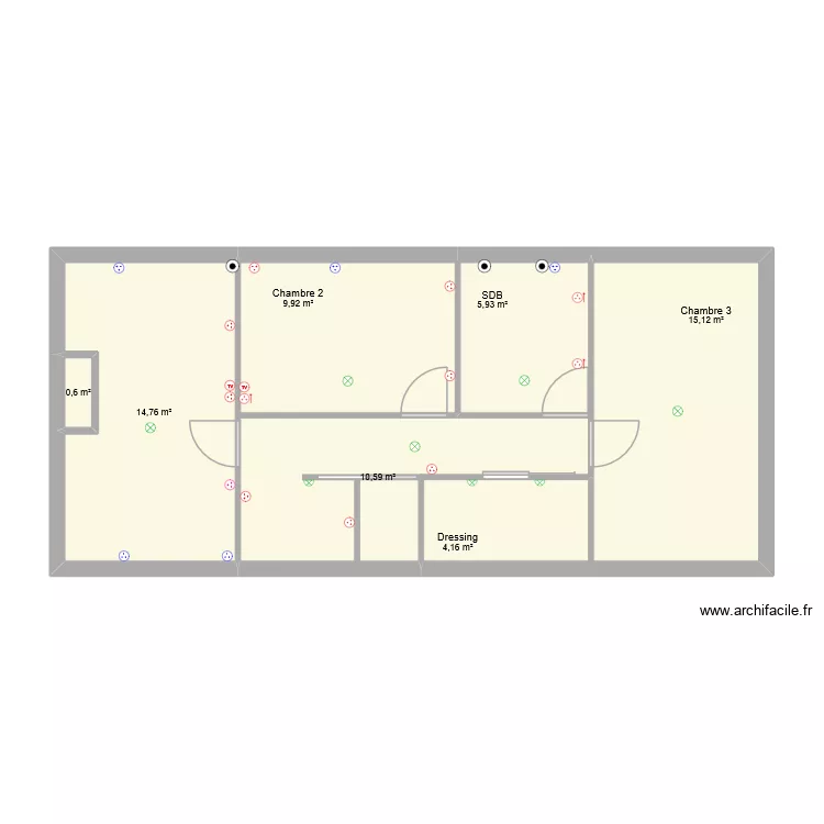 Shéma électrique Combles. Plan de 7 Pièces et 61 m² Shéma électrique Combles. Plan de 7 Pièces et 61 m²