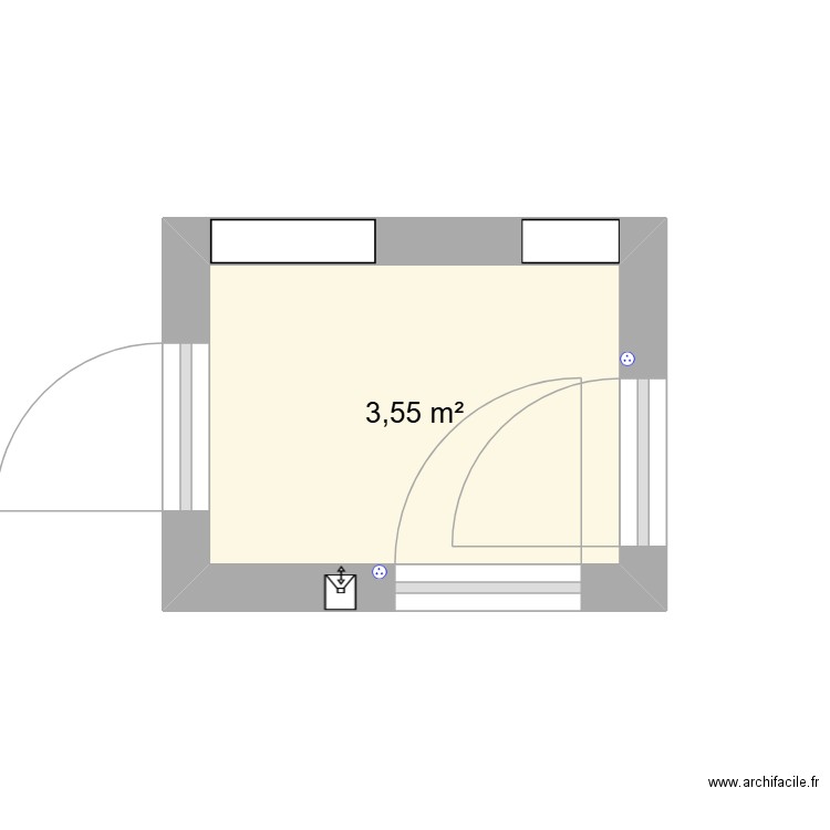 Entrée. Plan de 1 pièce et 4 m2