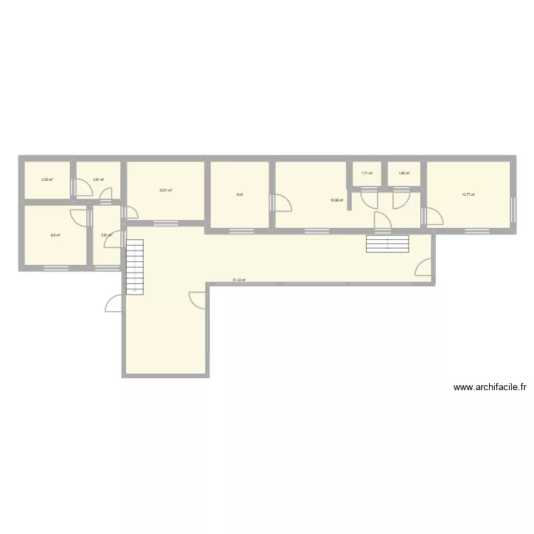 Gris. Plan de 11  et 125 m²