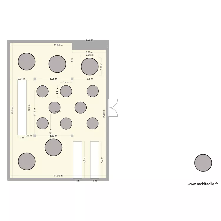 Plan de table mariage B&A. Plan de 1  et 168 m²