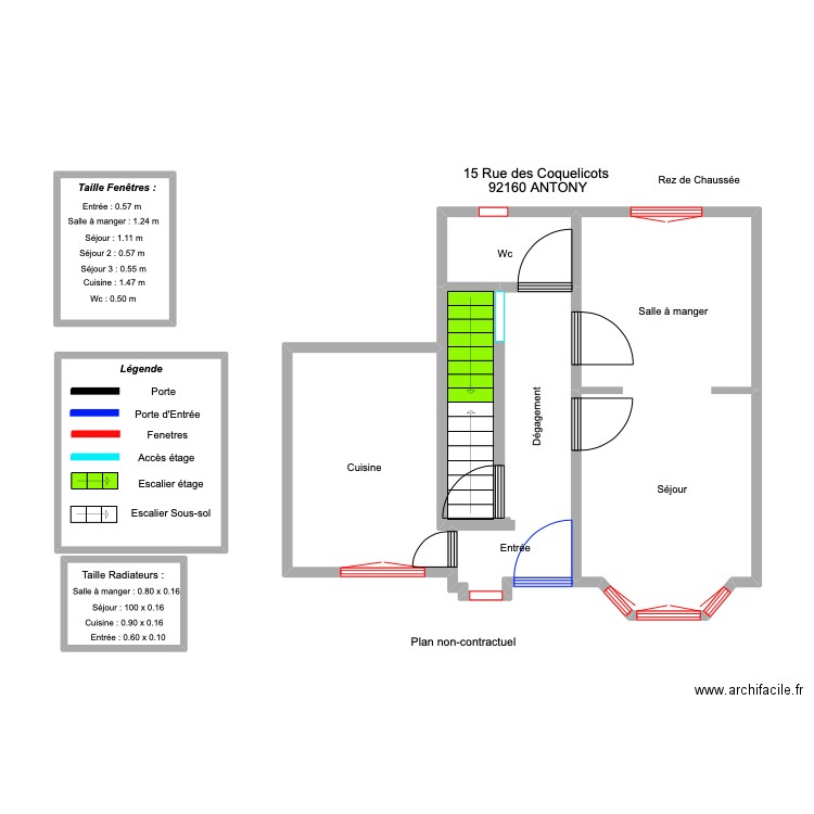 Plan maison PHILIPPE sans mesure . Plan de 6 pièces et 49 m2