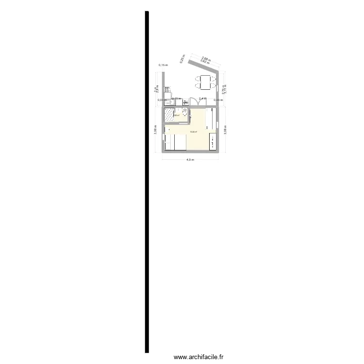 Maison + Bungalow. Plan de 2 pièces et 16 m² Maison + Bungalow. Plan de 2 pièces et 16 m²