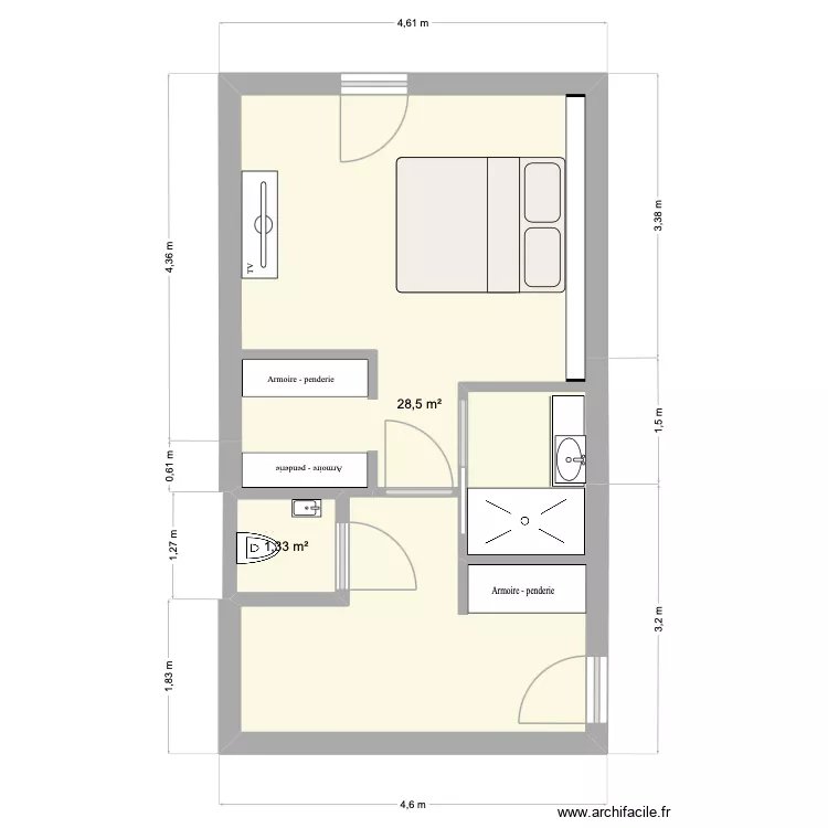 chambre parentale. Plan de 2 et 30 m² chambre parentale. Plan de 2 et 30 m²