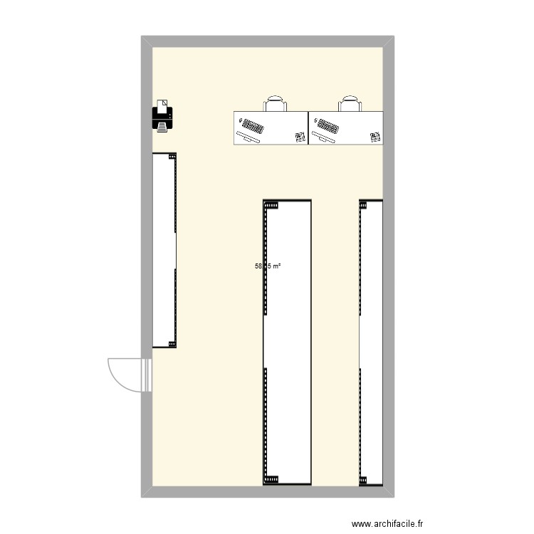 Idee RK pour shop 2. Plan de 1 pièce et 59 m2