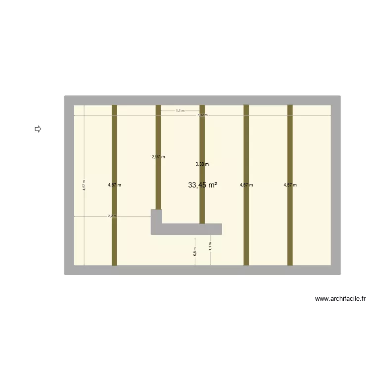 sousol. Plan de 1 Pièce et 33 m² sousol. Plan de 1 Pièce et 33 m²