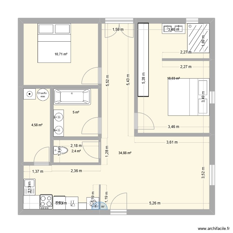 1ere idée 80m2. Plan de 0 pièce et 0 m2