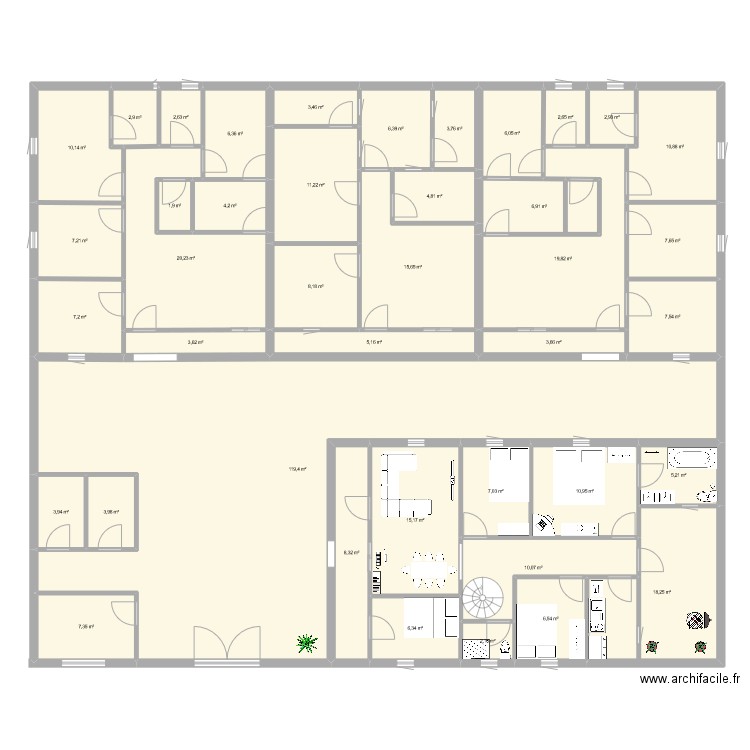 Test2. Plan de 41 pièces et 418 m2