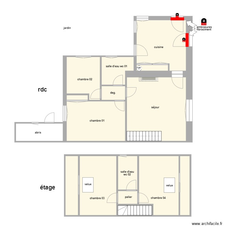baret am. Plan de 15 pièces et 129 m2