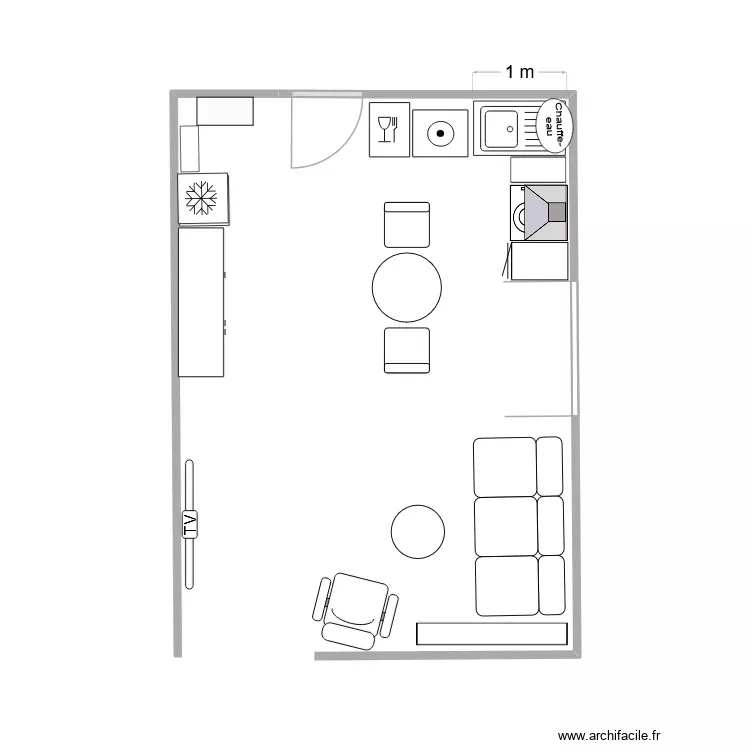 cuisine s&eacute;jour rdc A 02. Plan de 