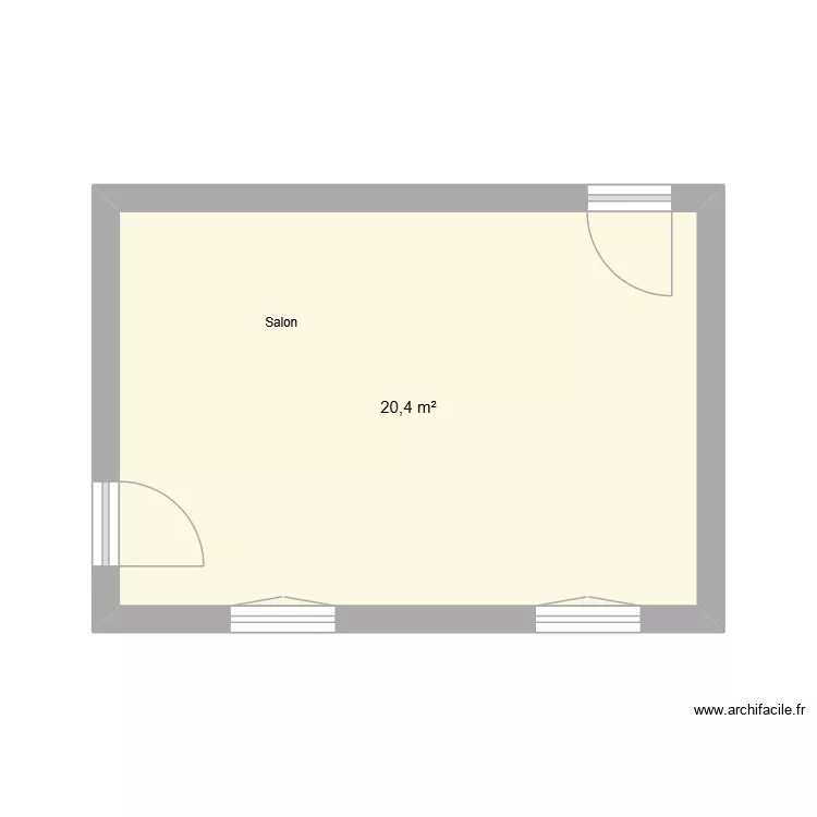Schema electrique pour salon. Plan de 1 pièce et 20 m²