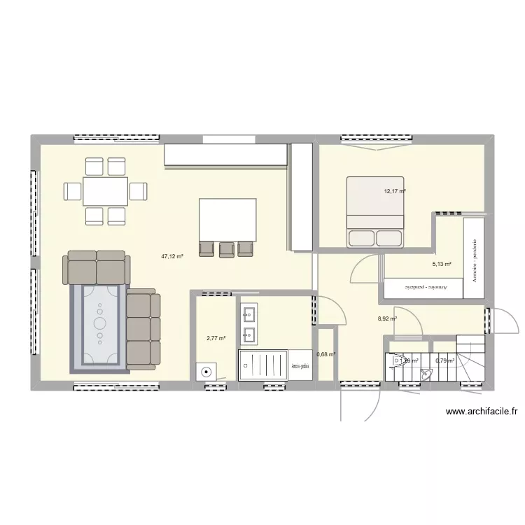 Projet 73. Plan de 8 Pièces et 79 m² Projet 73. Plan de 8 Pièces et 79 m²