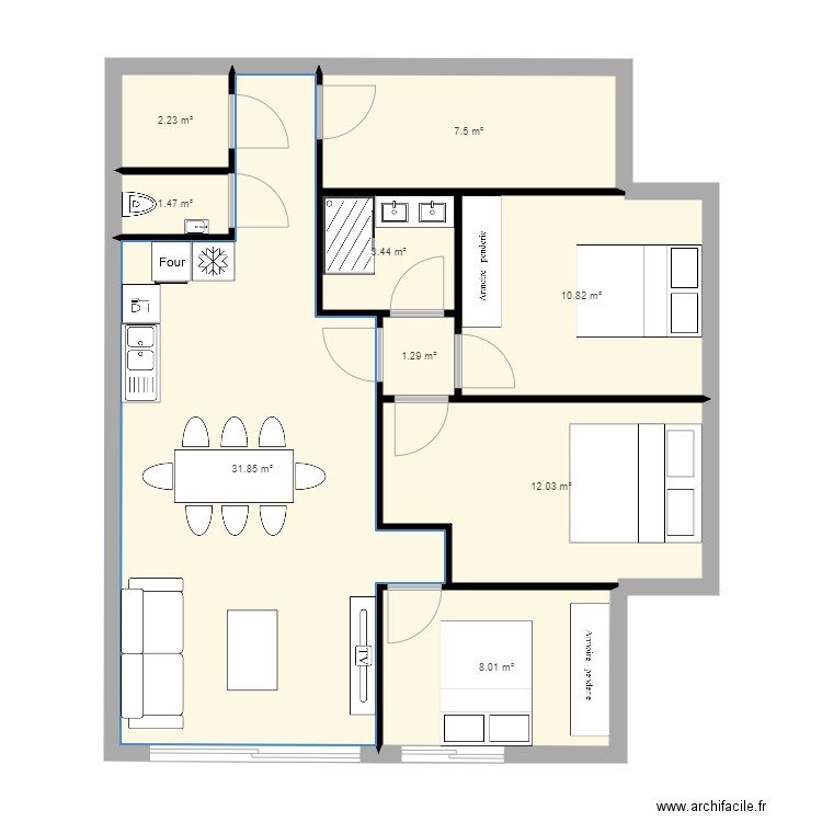 DJO_V1_1. Plan de 9 pièces et 79 m2