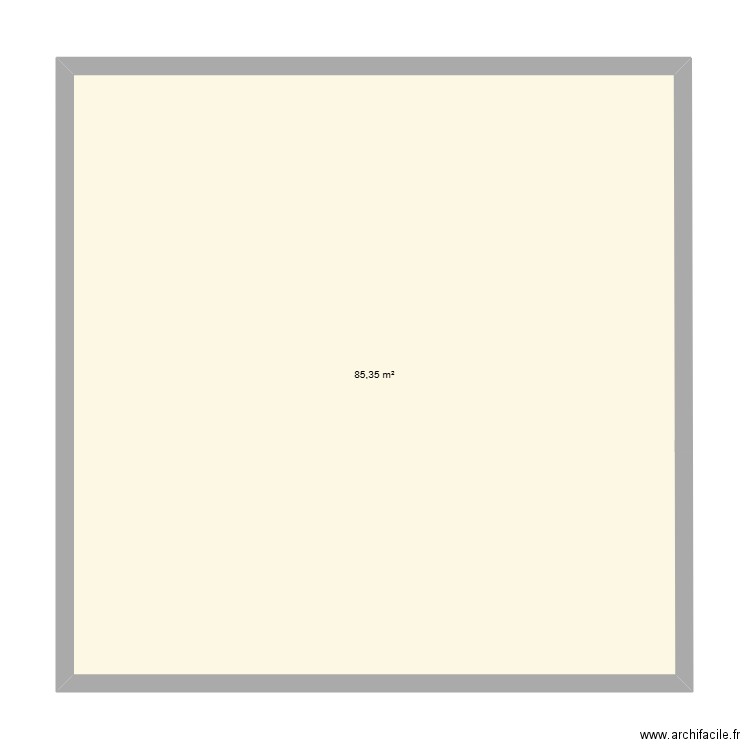 sous sol. Plan de 1 pièce et 85 m2