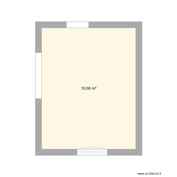 bureau. Plan de 1 pièce et 19 m2