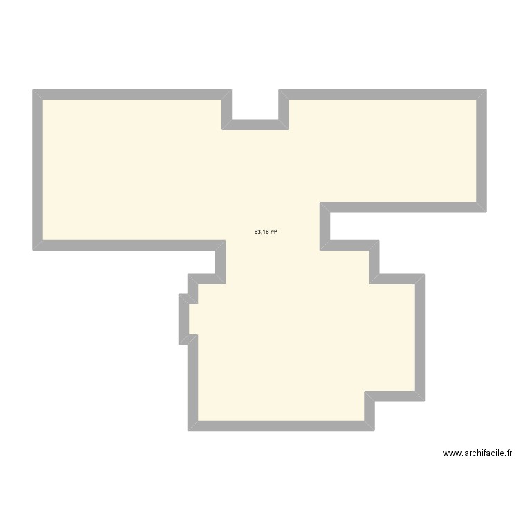 Projet OKLM BARBER. Plan de 1 pièce et 63 m2