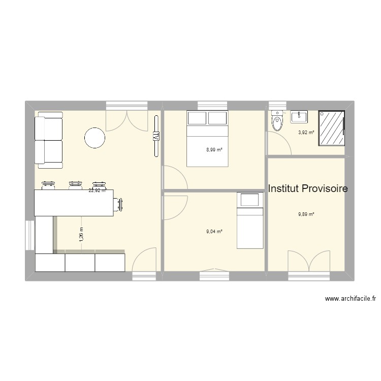 Bordini et Bonnet. Plan de 5 pièces et 55 m2