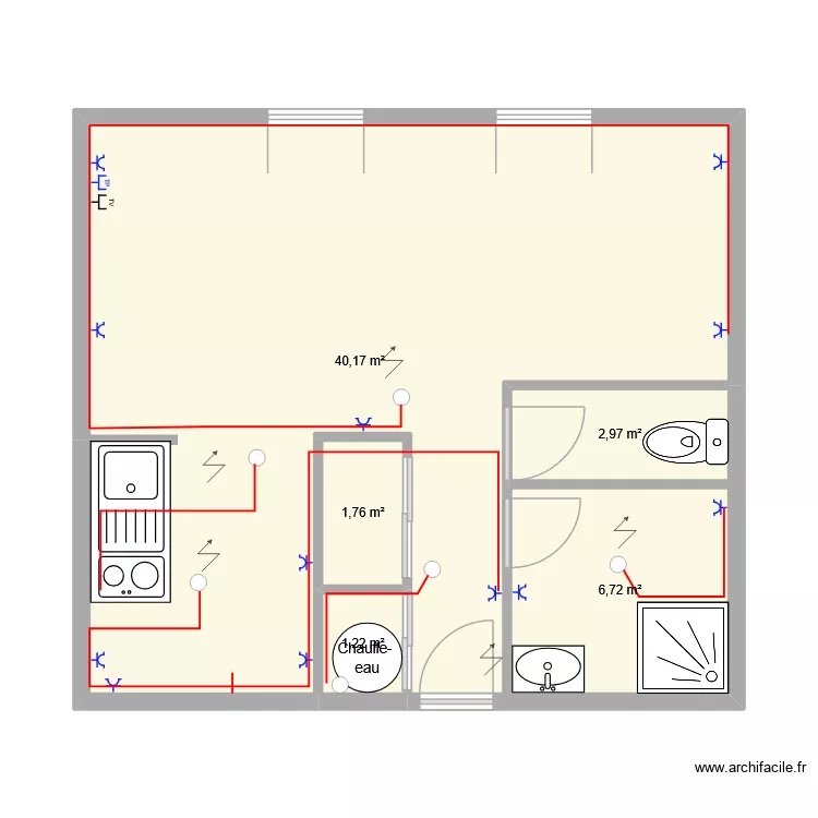 kelvin. Plan de 5 Pièces et 53 m²
