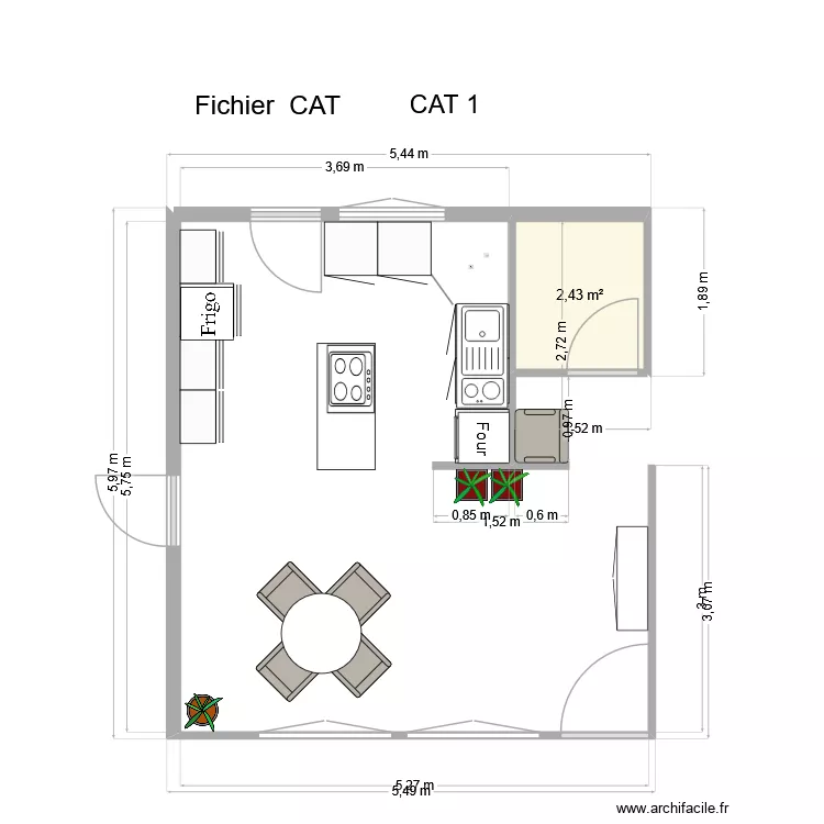 CAT 1. Plan de 1 et 2 m² CAT 1. Plan de 1 et 2 m²