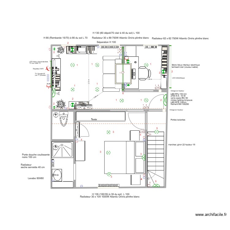 Salon et chambre avec porte/TV à gauche. Plan de 0 pièce et 0 m2 Salon et chambre avec porte/TV à gauche. Plan de 0 pièce et 0 m2