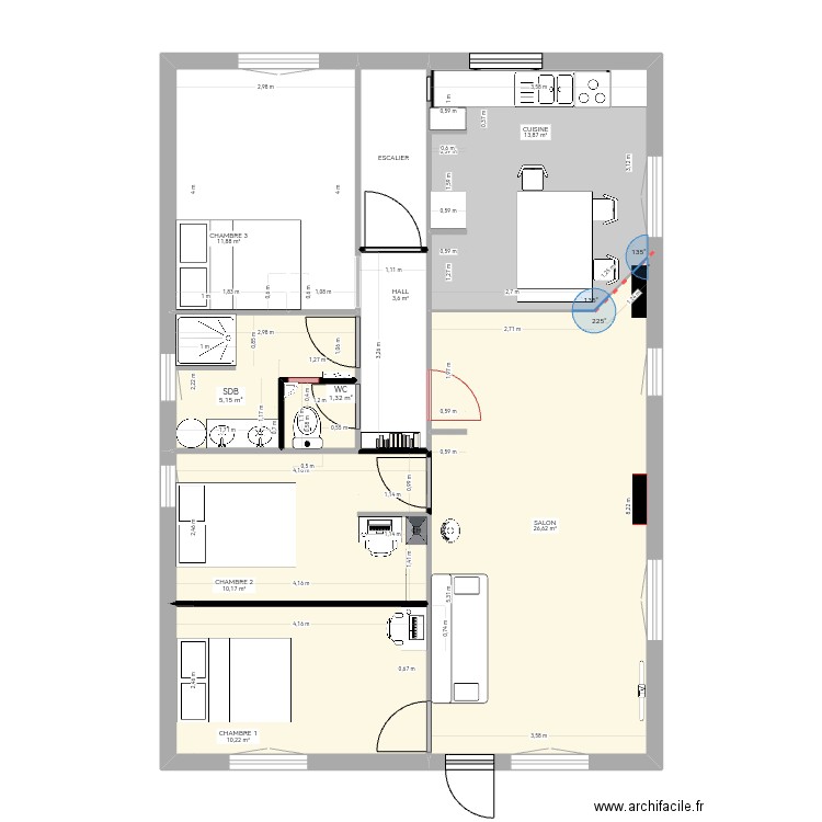 IMPLANTATION ST MARTIN D AOUT. Plan de 9 pièces et 86 m2