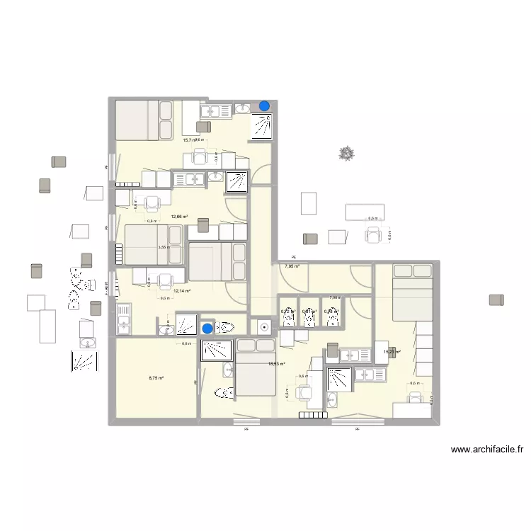 CG E7 VF1.1. Plan de 10 Pièces et 93 m²