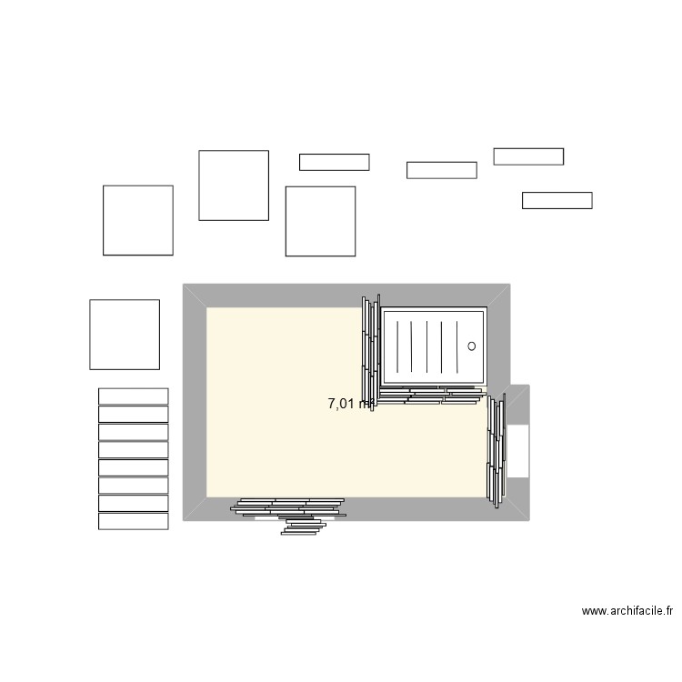 sdb maison. Plan de 1 pièce et 7 m2
