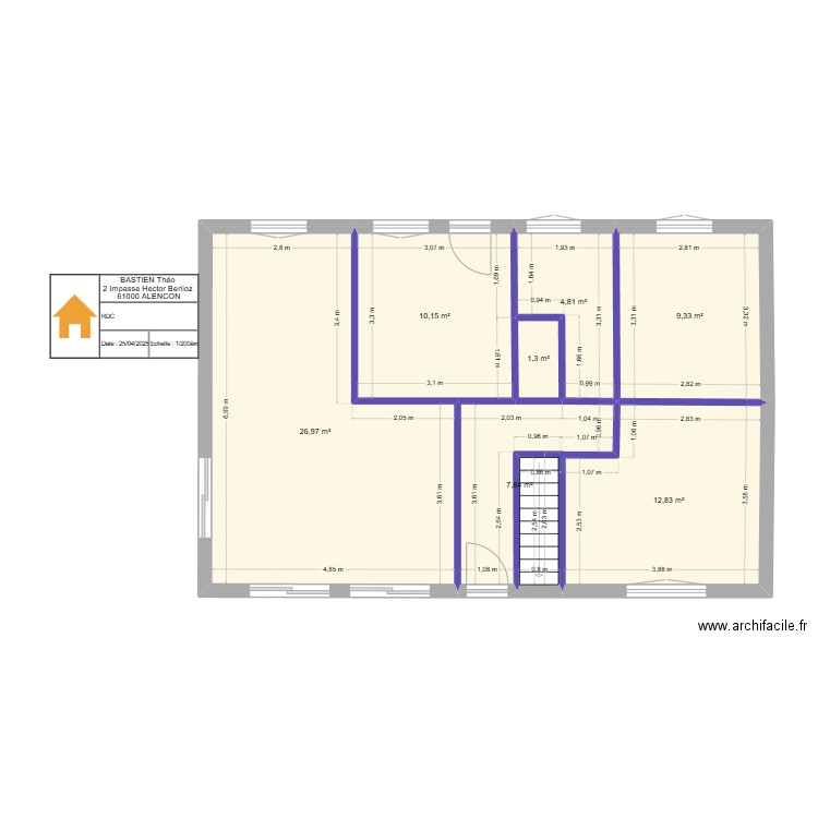 Theo. Plan de 7 pièces et 73 m2
