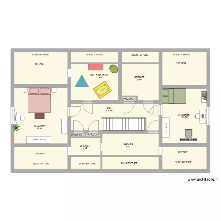ETAGE SUARLEE. Plan de 18 et 129 m² ETAGE SUARLEE. Plan de 18 et 129 m²