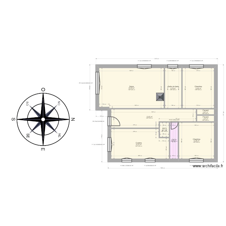 LORASCHI. Plan de 11 pièces et 193 m2