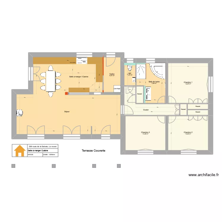 299 Salvate Salle &agrave; manger Cuisine. Plan de 13 pièces et 108 m²